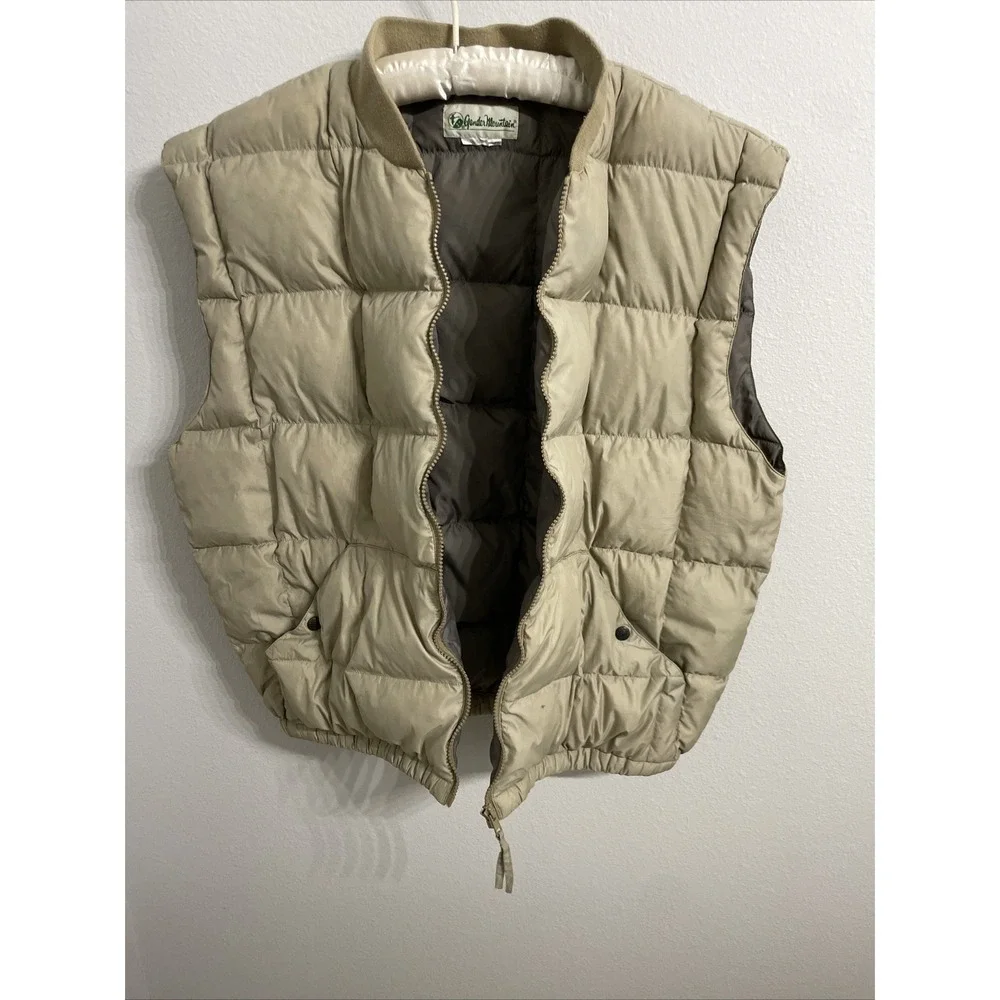Vintage Gander Mountain Goose Down Beige Puffer Vest Mens XXL‎ Hunting Vtg